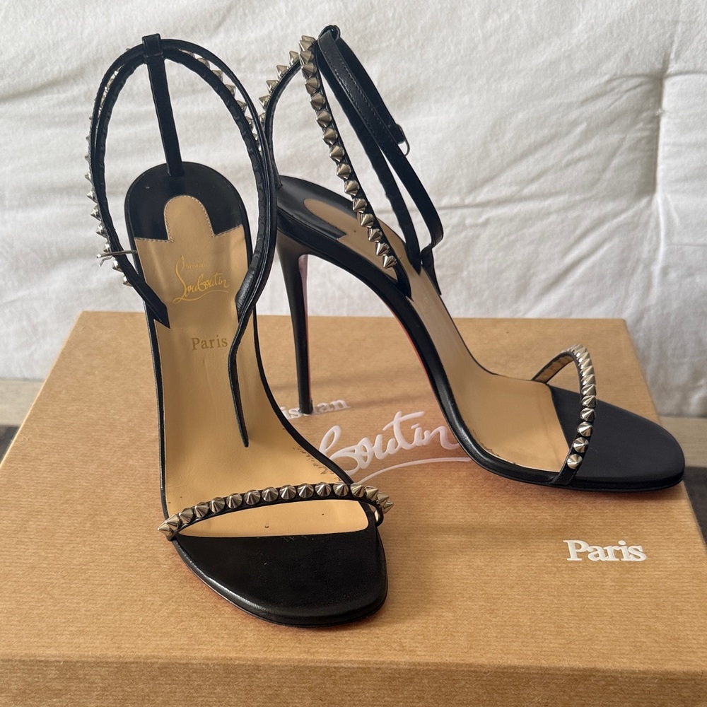 Christian Louboutin Black Studded Sandals